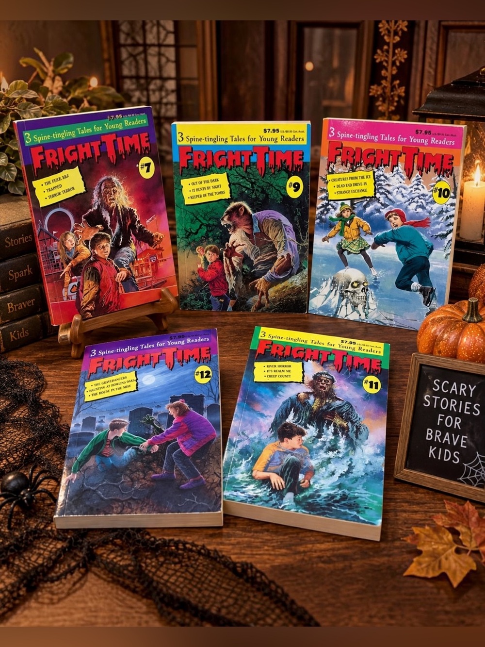 Vintage Fright Time Horror Books Lot of 5 #7 #9 #10 #11 #12 Baronet Scary Storie